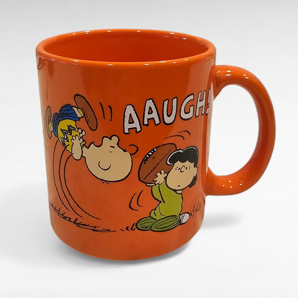 Peanuts Charlie Brown and Lucy Orange Coffee Mug